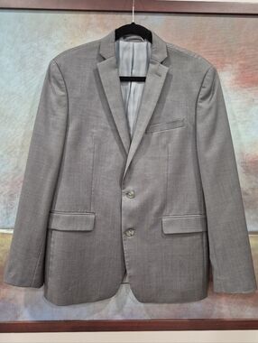 Bar III Slim Fit Wool Blazer Sport Coat Mens 40S, Gray